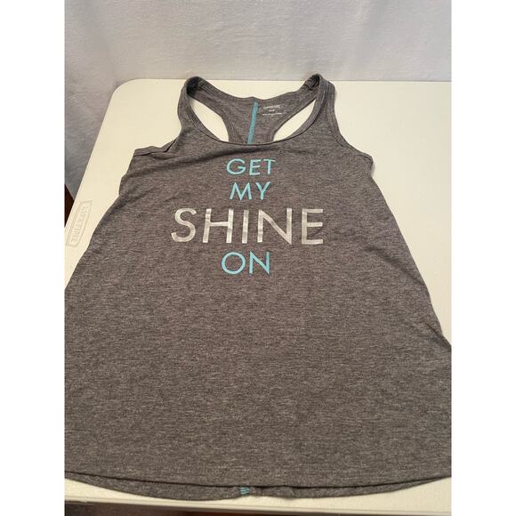 2 tank tops Danskin “Get my Shine on” tank top medium Tek Gear med‎ white pastel - Picture 10 of 10